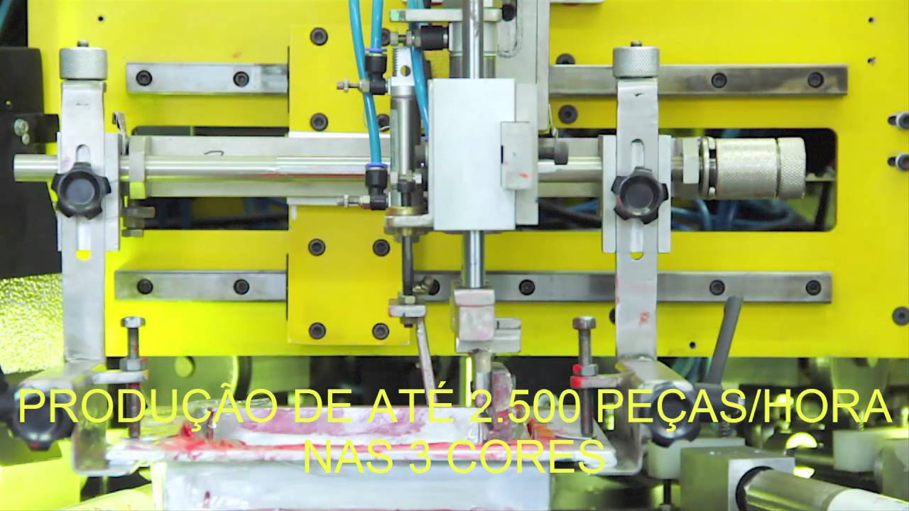 RB 3 CORES UV - MÁQUINA SERIGRÁFICA AUTOMÁTICA PARA BISNAGA