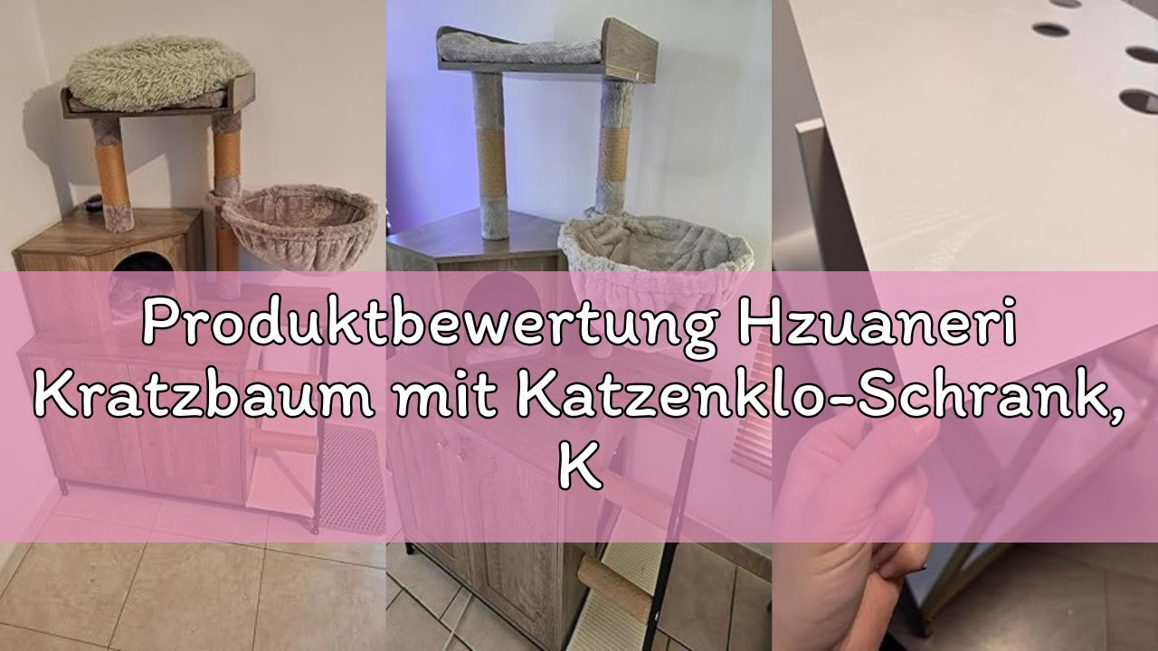 Produktbewertung Hzuaneri Kratzbaum mit Katzenklo-Schrank, Katzenschrank, 4-in-1 Modernes Katzenhaus