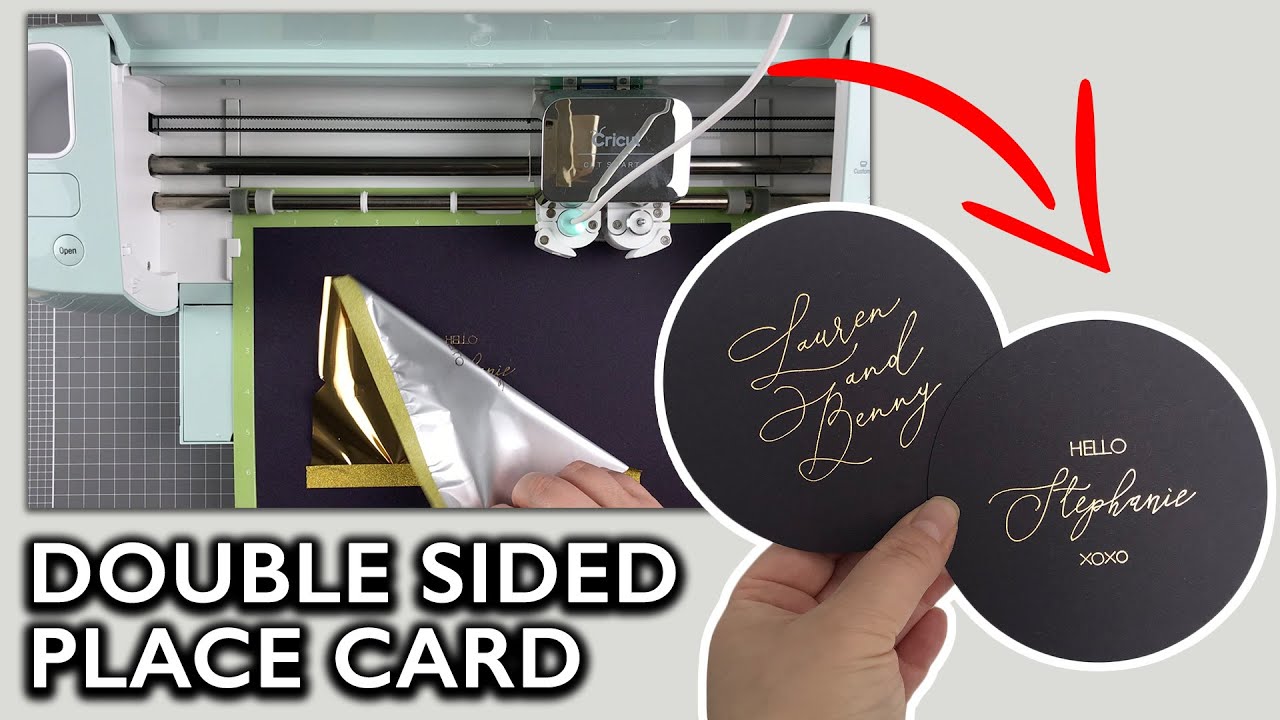 DOUBLE SIDED GOLD FOILED PLACE CARDS WITH THE FOIL QUILL | How To Use The Foil Quill On A Cricut