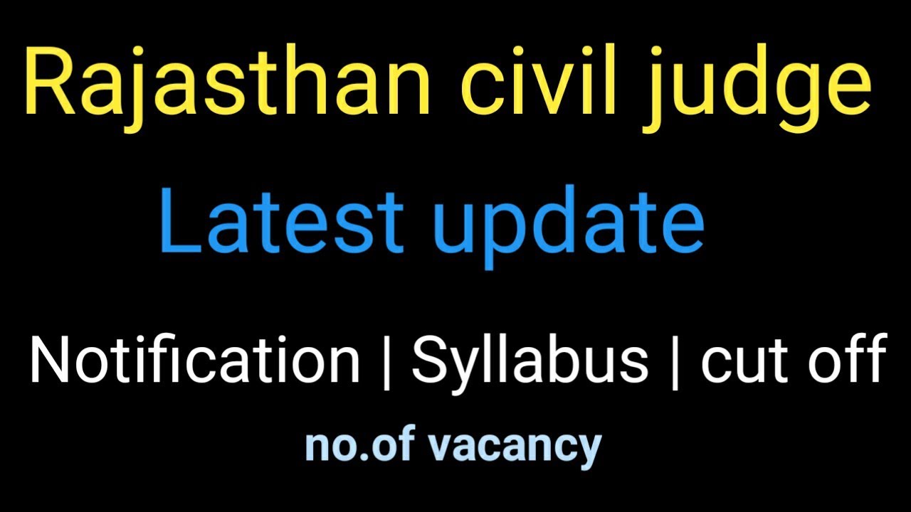 Rajasthan PCS-J 2020 latest news | notification| syllabus| cut off | vacancy
