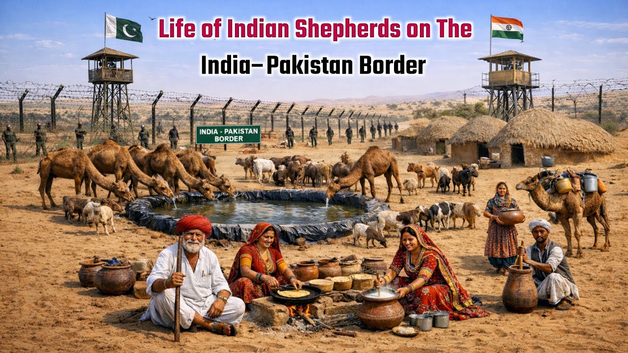 बॉर्डर पर चरवाहों का जीवन | Life of Indian Shepherds on the India–Pakistan Border | Desert Life