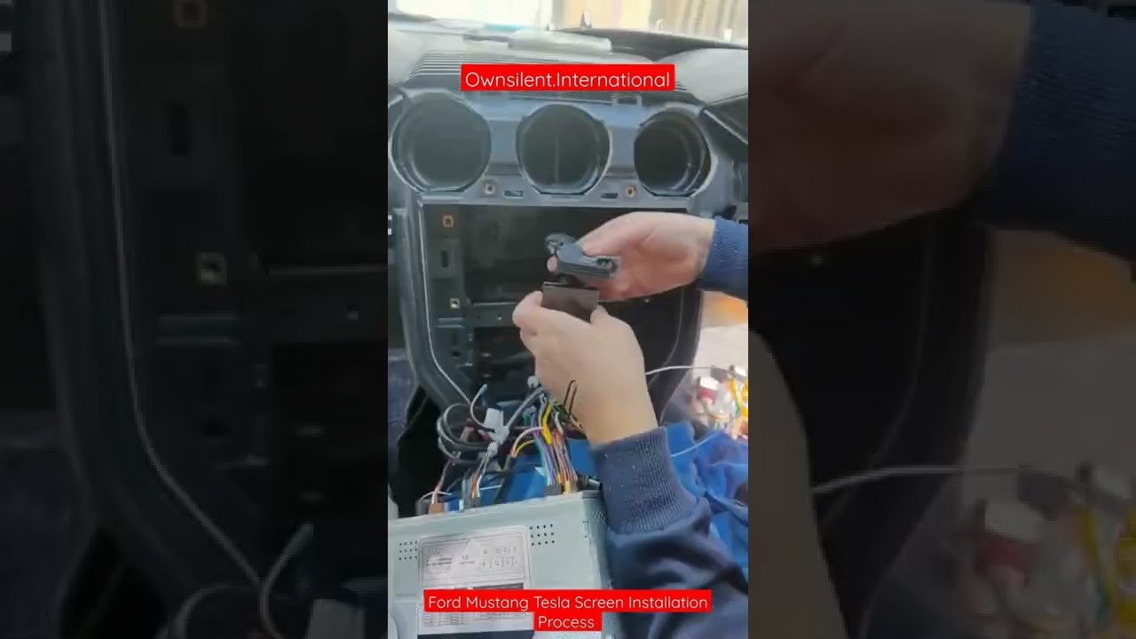 Tesla Android GPS Navigation Radio In Ford Mustang l Installation l Apple Car Play PX6 l Shorts