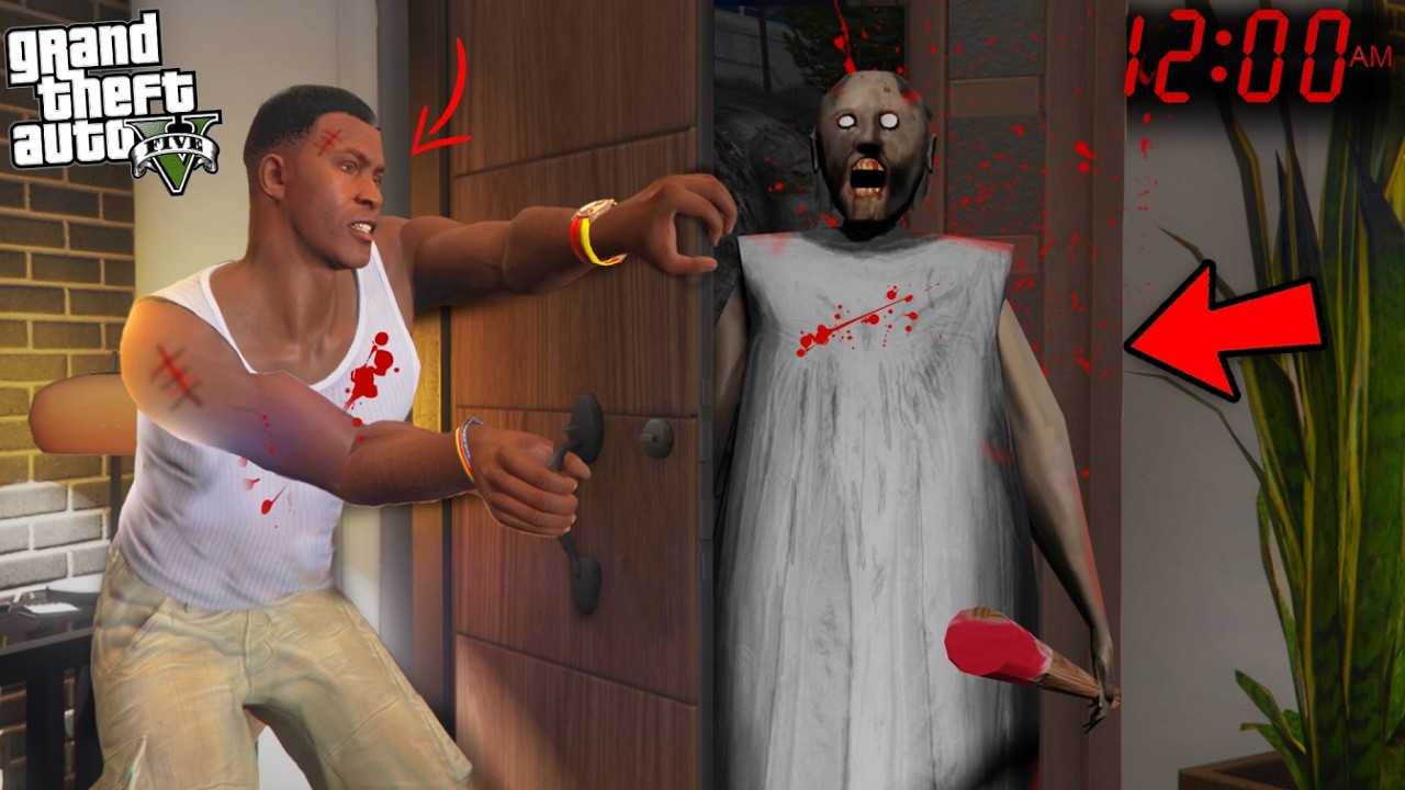GTA 5 : Granny Finds Franklin At 12 AM ! (GTA 5 mods)