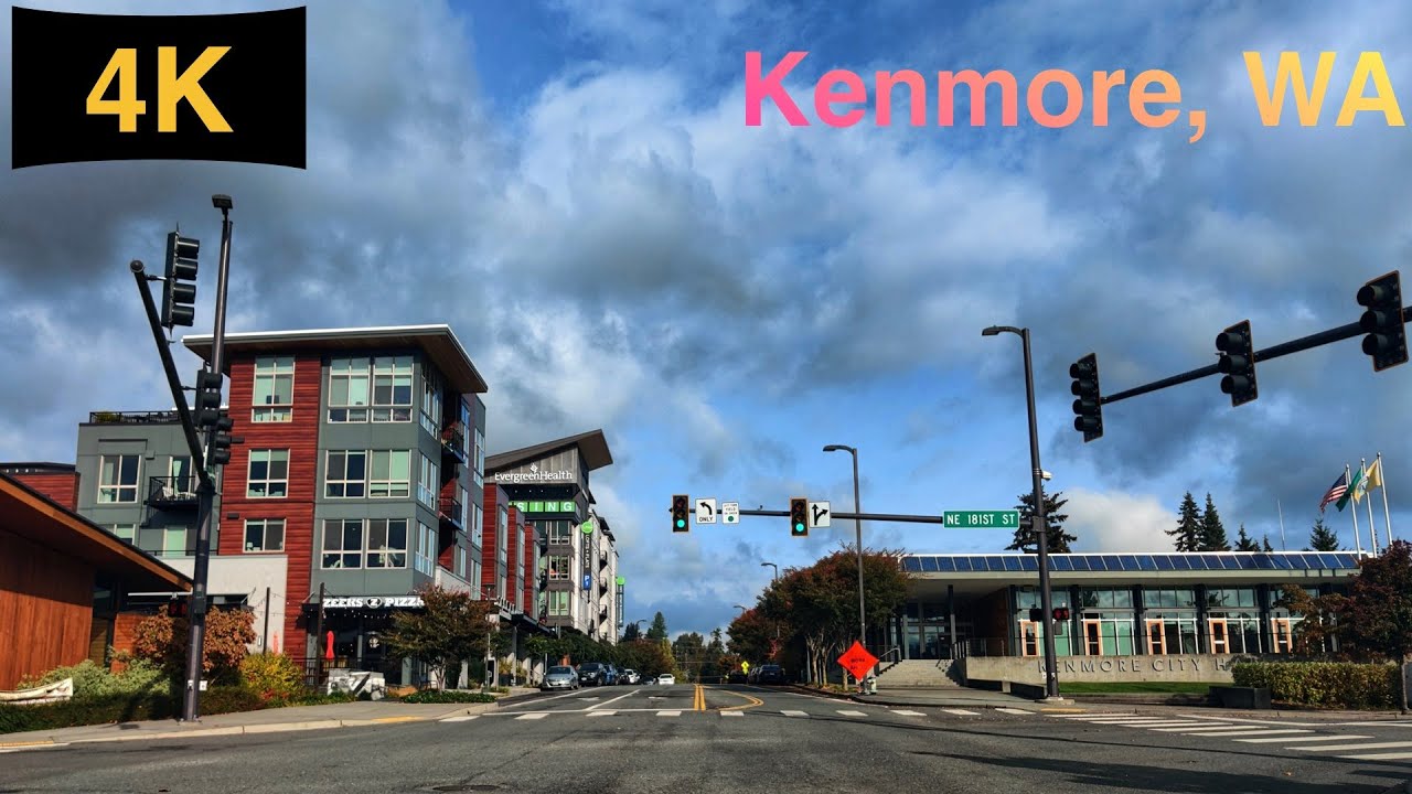 Downtown Kenmore, WA Driving Tour in Fall 2022.