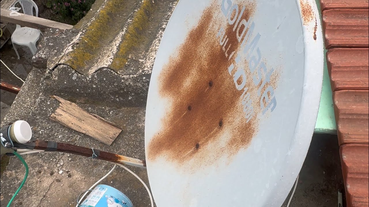 Rüzgarlı havalarda uydu sinyali yok arızasının sebeplerinden biri olan paslı çanak #anten
