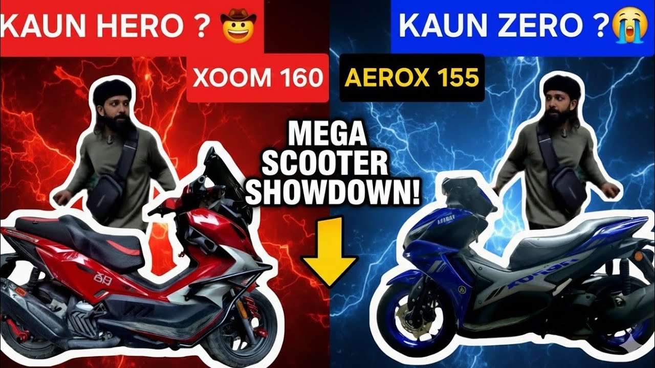 Hero Xoom 160 VS Yamaha Aerox 155 ( CLEAR WINNER ) 🏆