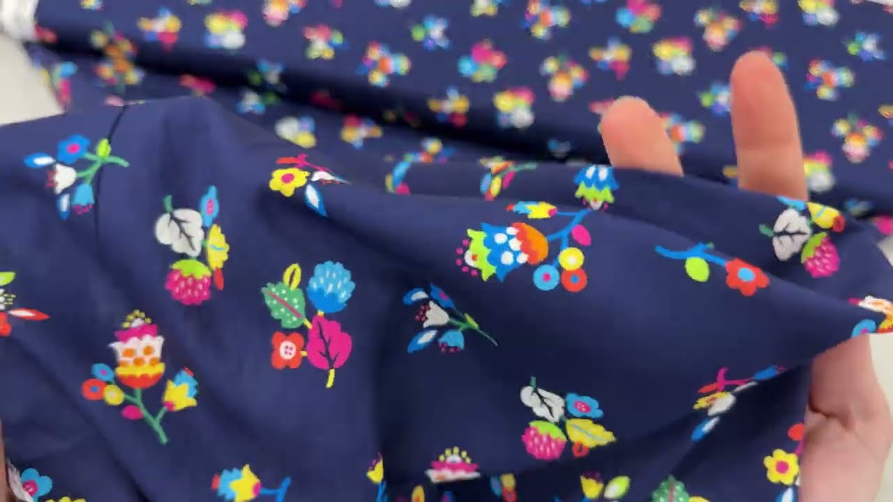Dashwood Studios Ace Cotton Lawn - Kaleidoscope - Picked Flowers on Navy