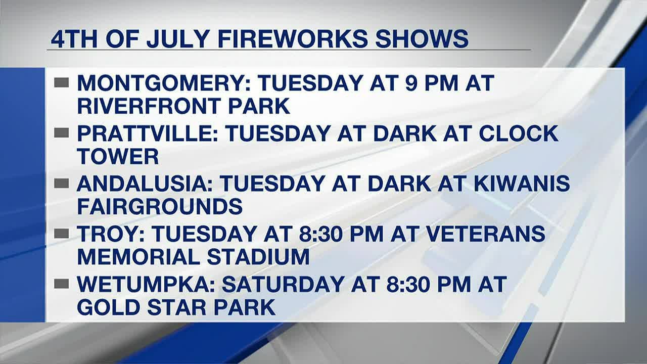 Local 4th of July fireworks shows