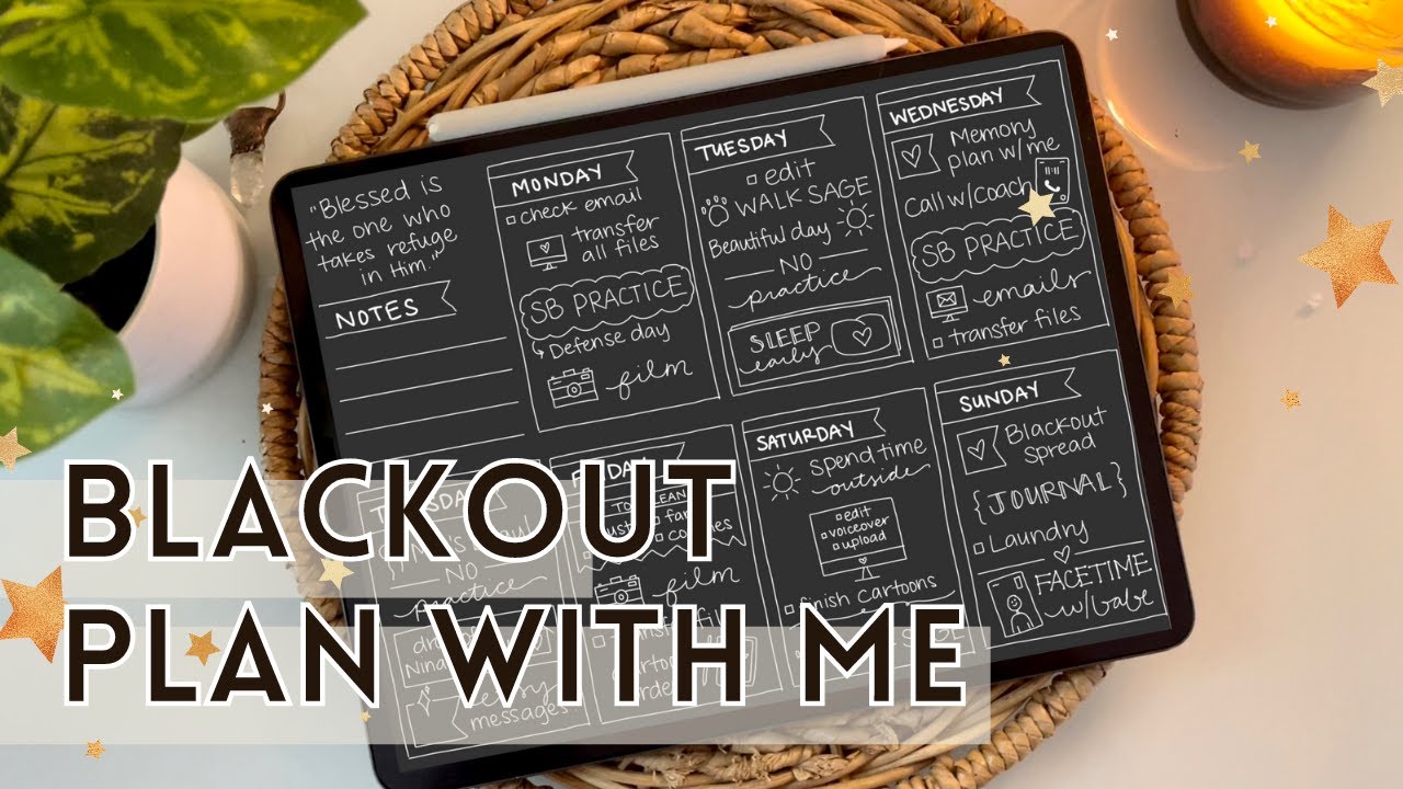BLACKOUT PLAN WITH ME 🖤 | Digital Bullet Journal Spread | GoodNotes 5
