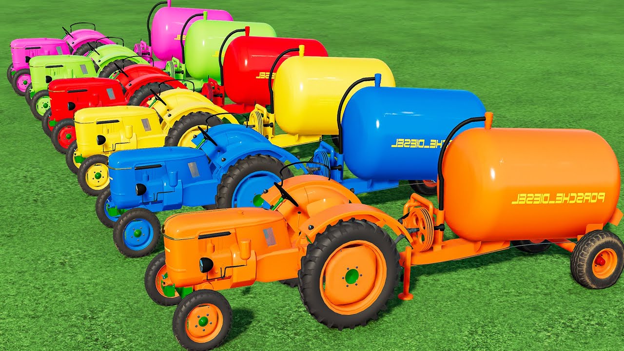 TRANSPORTING & SPREADING SLURRY with MINI DEUTZ TRACTORS & COLORED TANDERS! Farming Simulator 22