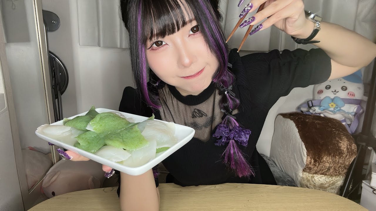 ASMR 刺身こんにゃくをひたすら喰らう【※咀嚼音注意】