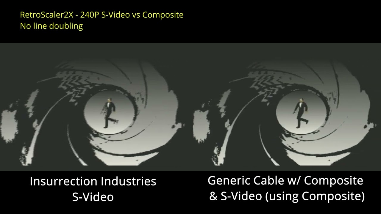 Insurrection Industries Nintendo S-Video Cable Comparison | Captured on RetroScaler 2X