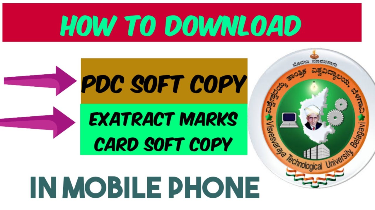 VTU Update | How To Download Soft Copy | PDC/Extarct Marks Card In Mobile Phone