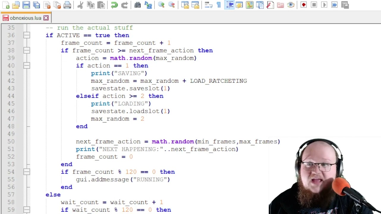 Obnoxious Script for BizHawk Emulator Code Review