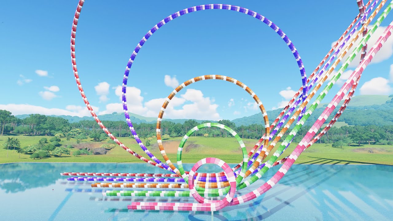 From Tiny To Huge Circle Inner Tube Flume - Planet Coaster 2