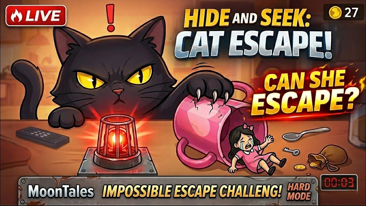 Hide and Seek: Cat Escape 🐱🔥 LIVE | MoonTales | Impossible Escape #shorts​ #shortslive​ #shortfeed​