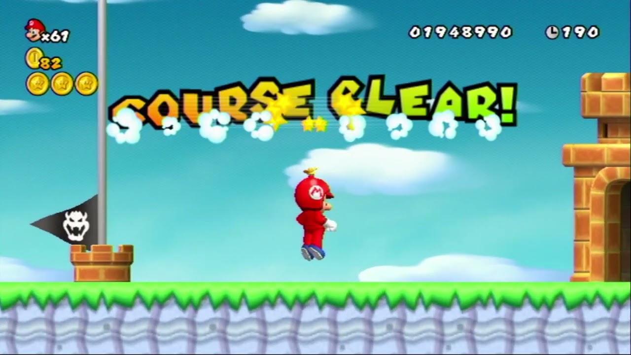 New Super Mario Bros Wii Episode 10: GIANT Chain Chomp Boss Fight & World 5 COMPLETE!