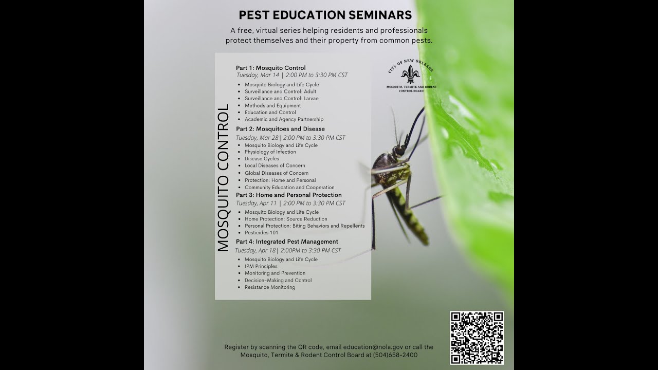Pest Education Series on Mosquito Control
