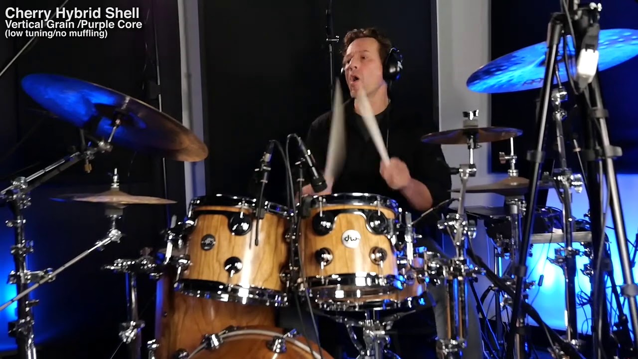 TL playing on the new DW Purple Core Hybrid Shell kits