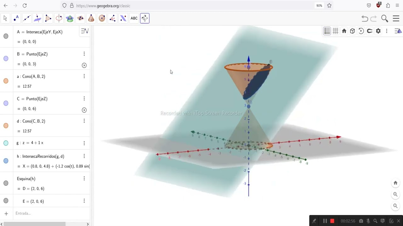 Grafica de las Secciones Cónicas en GeoGebra