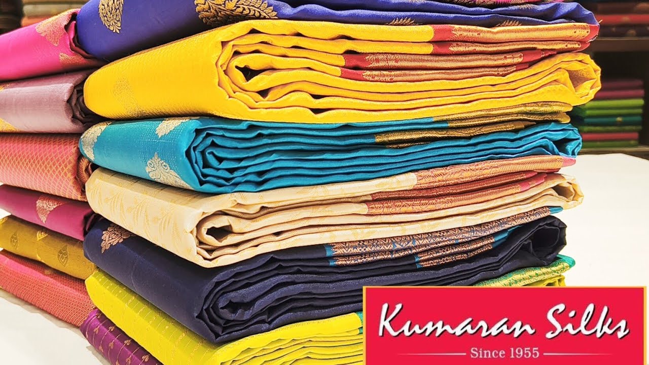 Kumaran silks pure soft silk sarees Fancy Light weight Traditional design Wedding silk saree