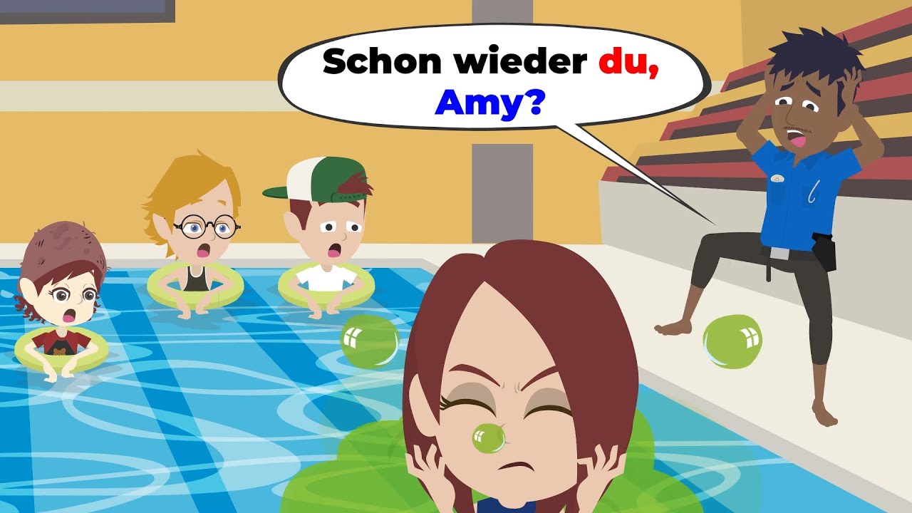 Amy furzt im Schwimmbad: Die Urheberin der mysteriösen Blasen | Deutsch lernen | Hallo Amy