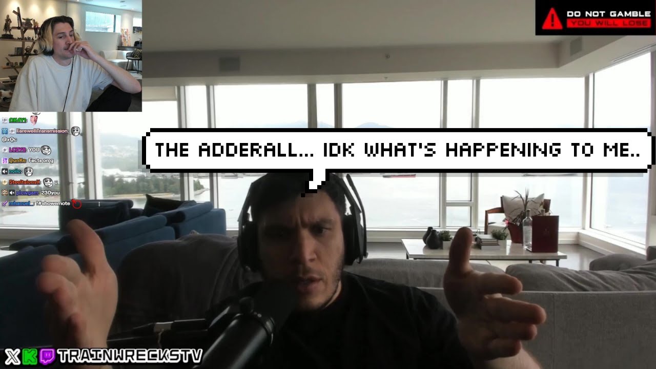 xQc Reacts to Train Admitting His Biggest Regret in Life is Taking Adderall seeing Negative Effects