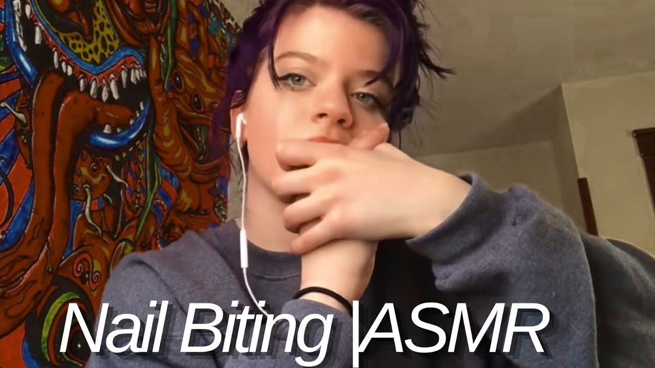 biting my false nails off|asmr