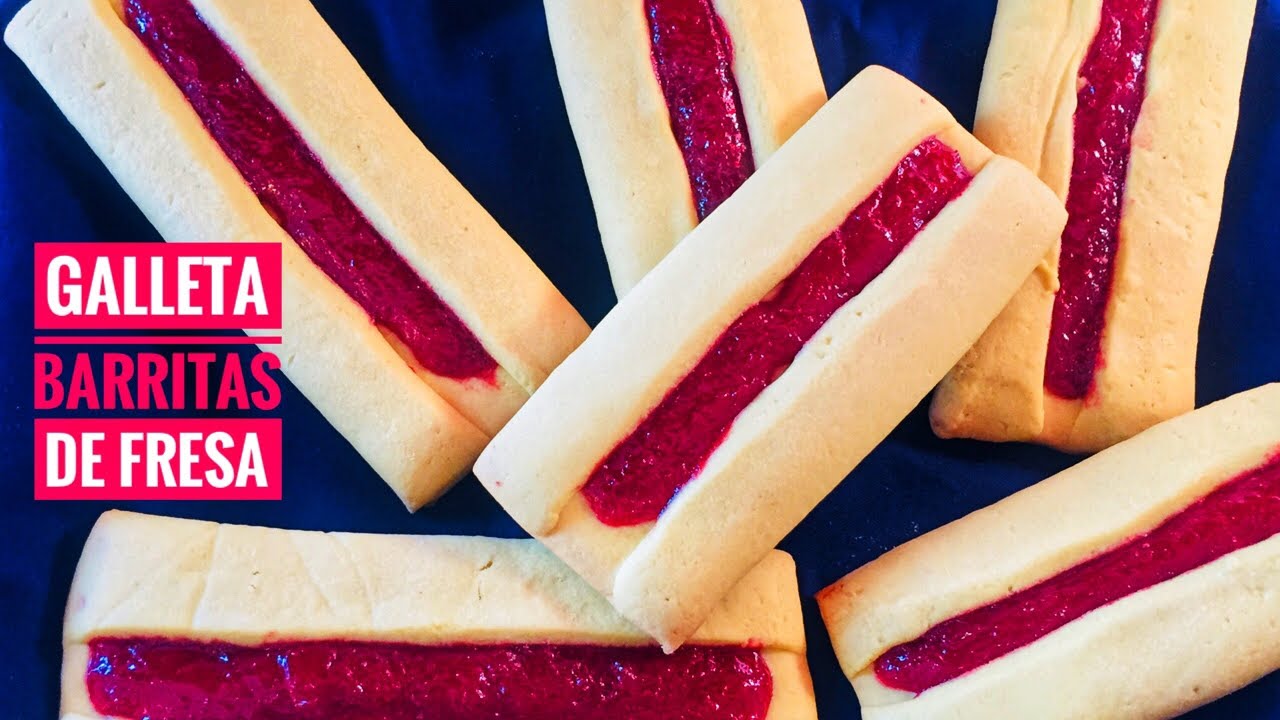 Como hacer Galletas  Barritas De Fresa