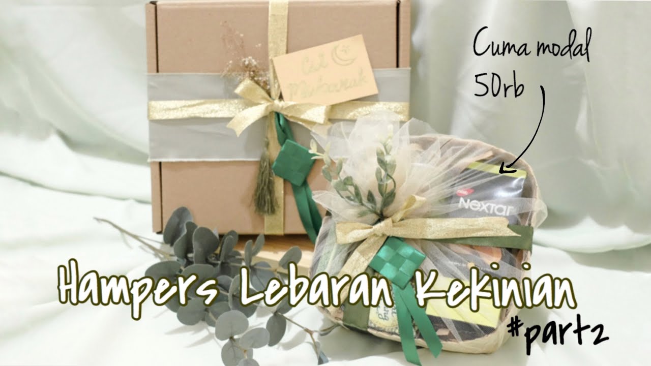 DIY HAMPERS / PARCEL 2 (HAMPERS KEKINIAN) | Rustic style + DIY Mini kartu bentuk ketupat