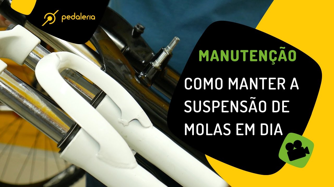 Suspensão de bike com molas. A manutenção é fácil. Pedaleria.