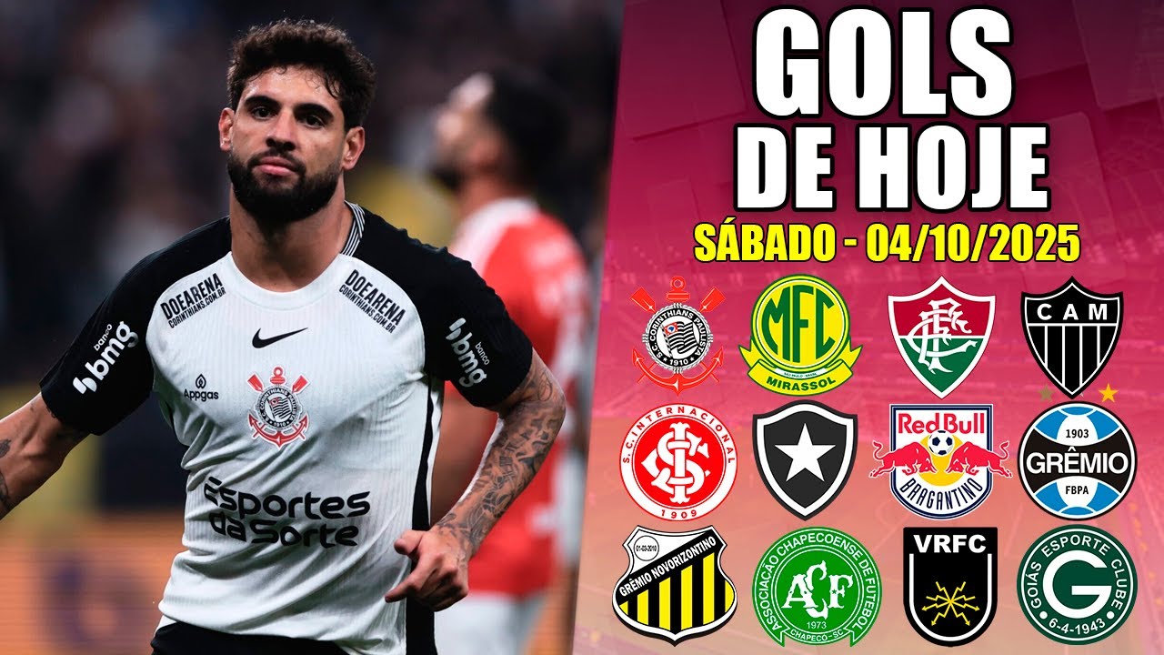 ⚽ TODOS OS GOLS DESTE S&Aacute;BADO 04/10/2025 - GOLS DE HOJE, BRASILEIR&Atilde;O S&Eacute;RIES A, B E C