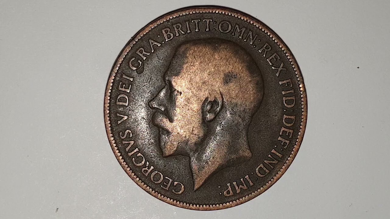 British - King George V - 1918 H - One Penny - Heaton Mint - Circulated - Coin World UK