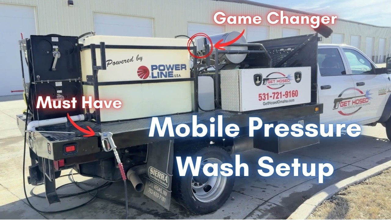 Pressure Washer Setup on Truck - Detailed Look at Equipment Needed for Mobile Pressure Washing