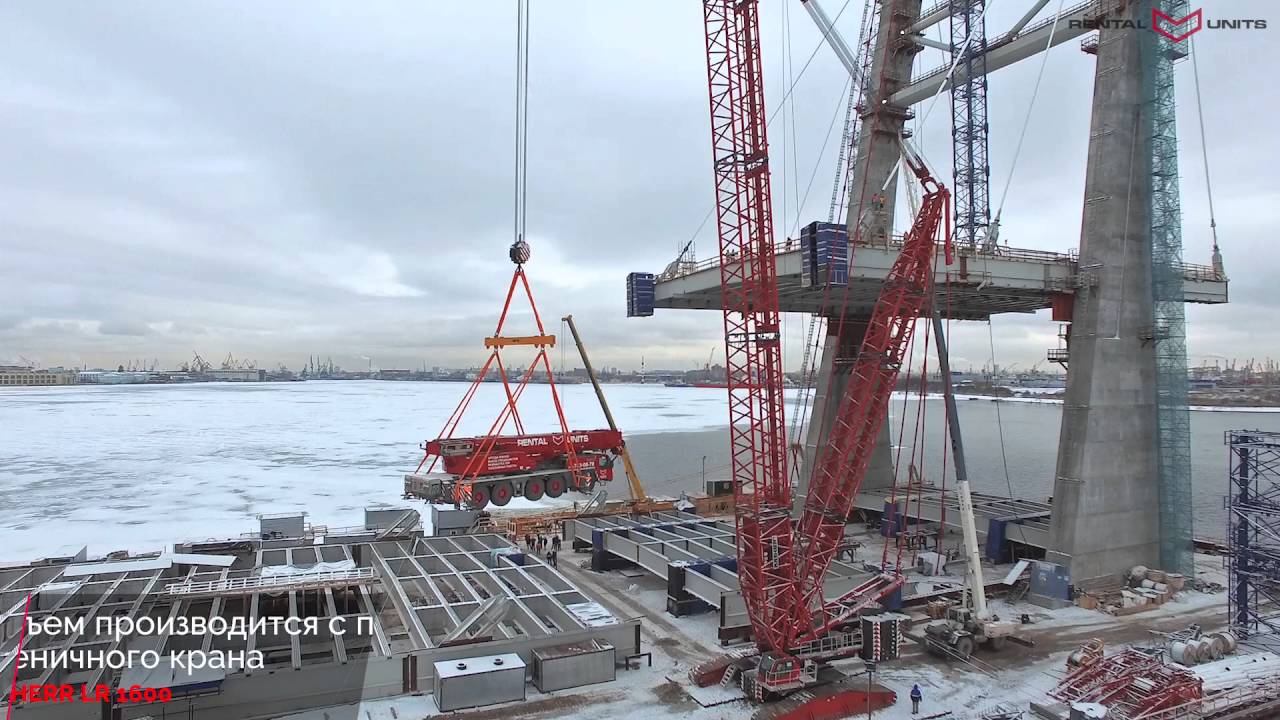 RENTAL UNITS / Рентал Юнитс. ЗСД Васильевский остров. Подъем автокрана Liebherr LTM 1200-5.1