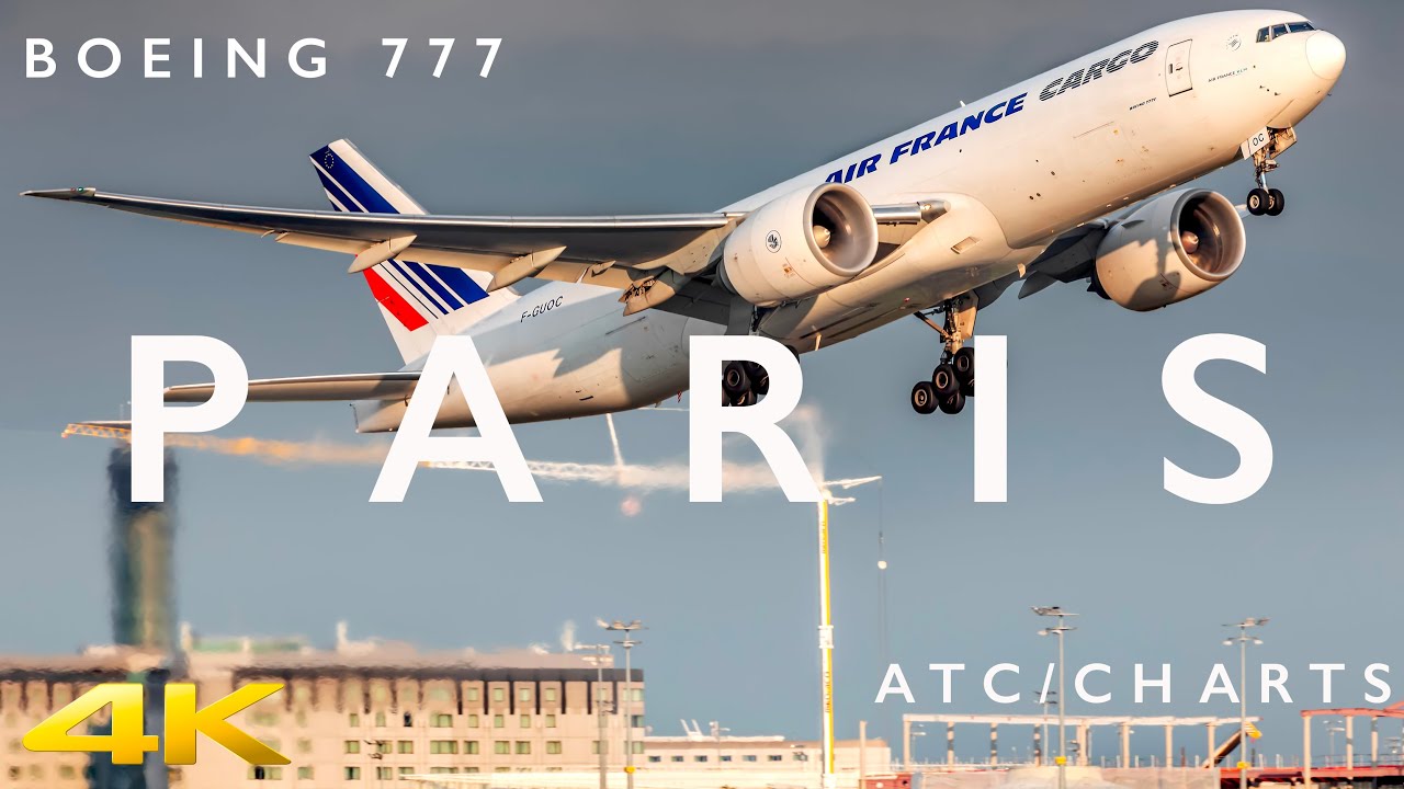 BOEING 777 PARIS LANDING  IN 4K
