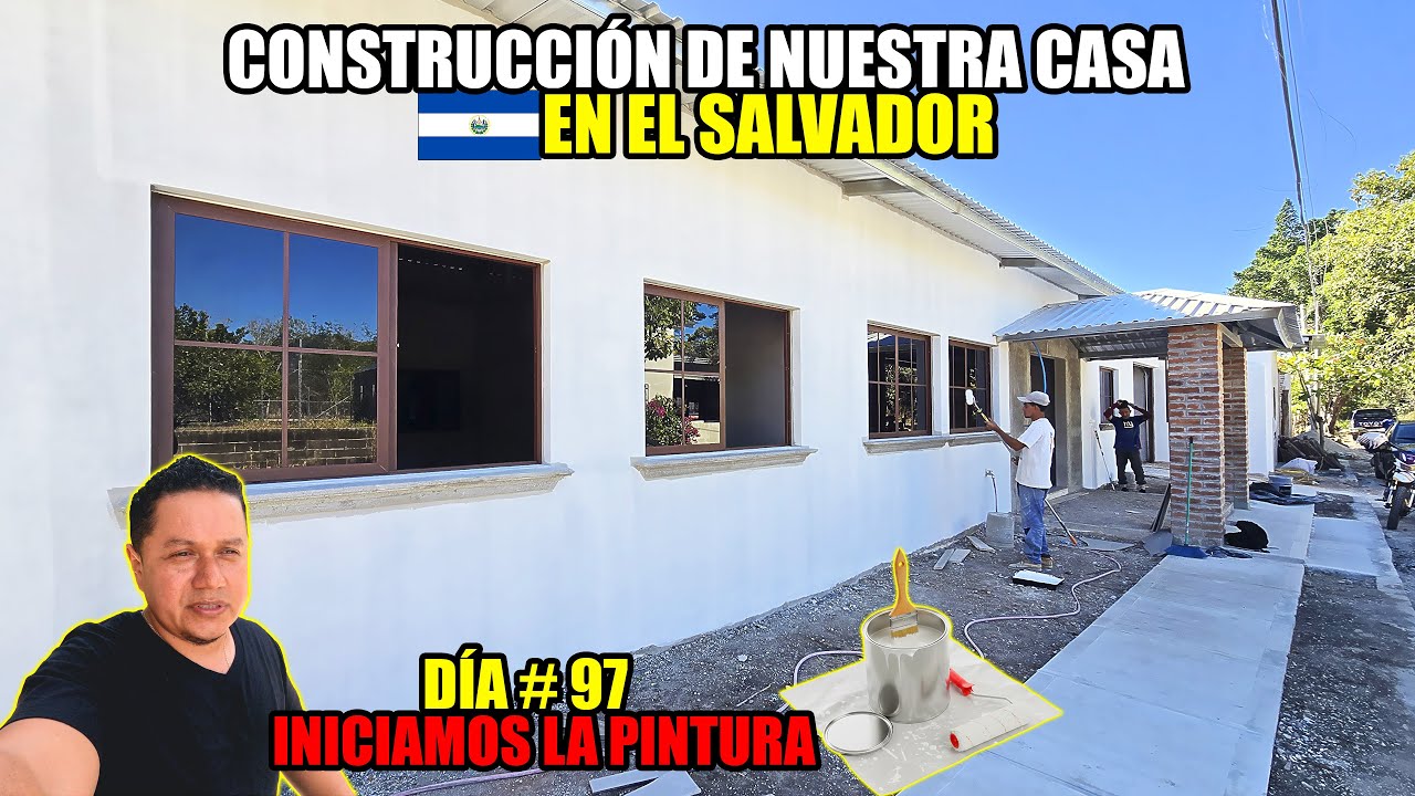 DÍA #97 DE CONSTRUCCIÓN DE NUESTRA CASA EN EL SALVADOR😱INICIAMOS LA PINTURA DE LA CASA‼