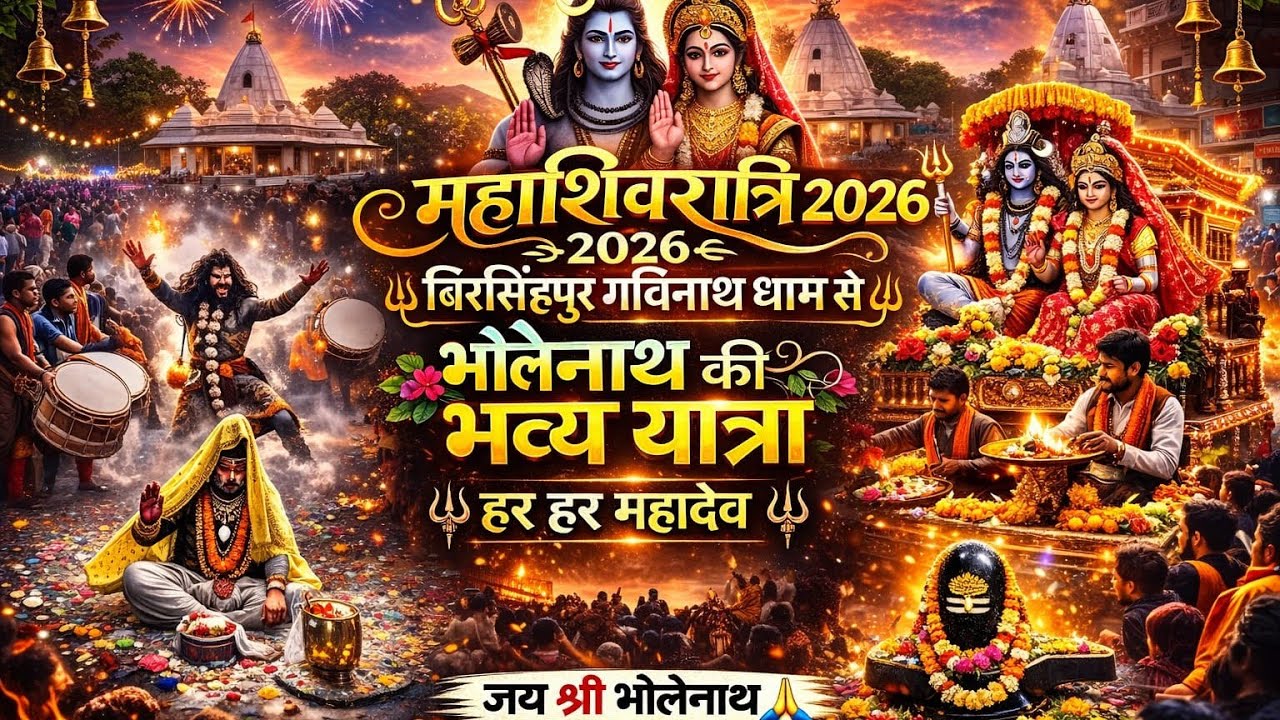 महाशिवरात्रि 2026 | बिरसिंहपुर गैवीनाथ धाम से भोलेनाथ की भव्य यात्रा | Har Har Mahadev 🔱