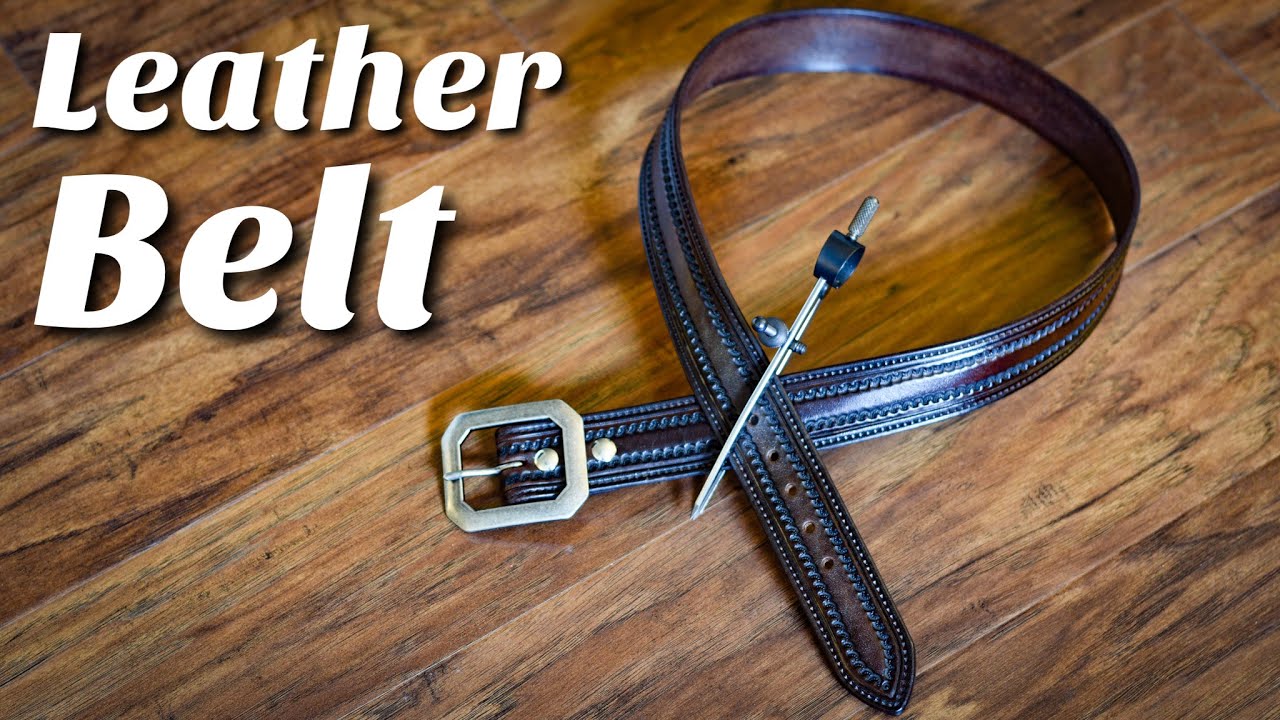 Making A Tooled Leather Belt With Faux Stitching - Leather Craft