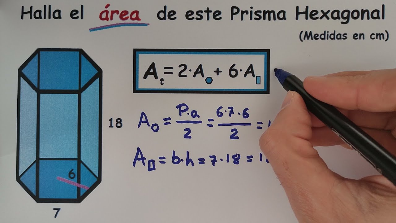 Área de un prisma hexagonal (Sabiendo la apotema del hexágono)