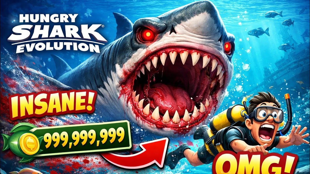 Hungry Shark Evolution - Giant Monster Magmajira Vs Enemy Sharkjira - Real Gameplay 