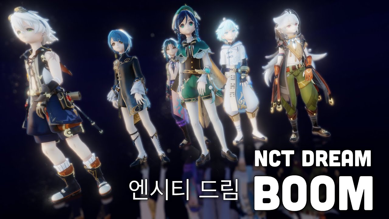 【MMD/Genshin Impact】 NCT DREAM - BOOM - Razor, Venti, Bennet, Xiao, Xingqiu, Chongyun