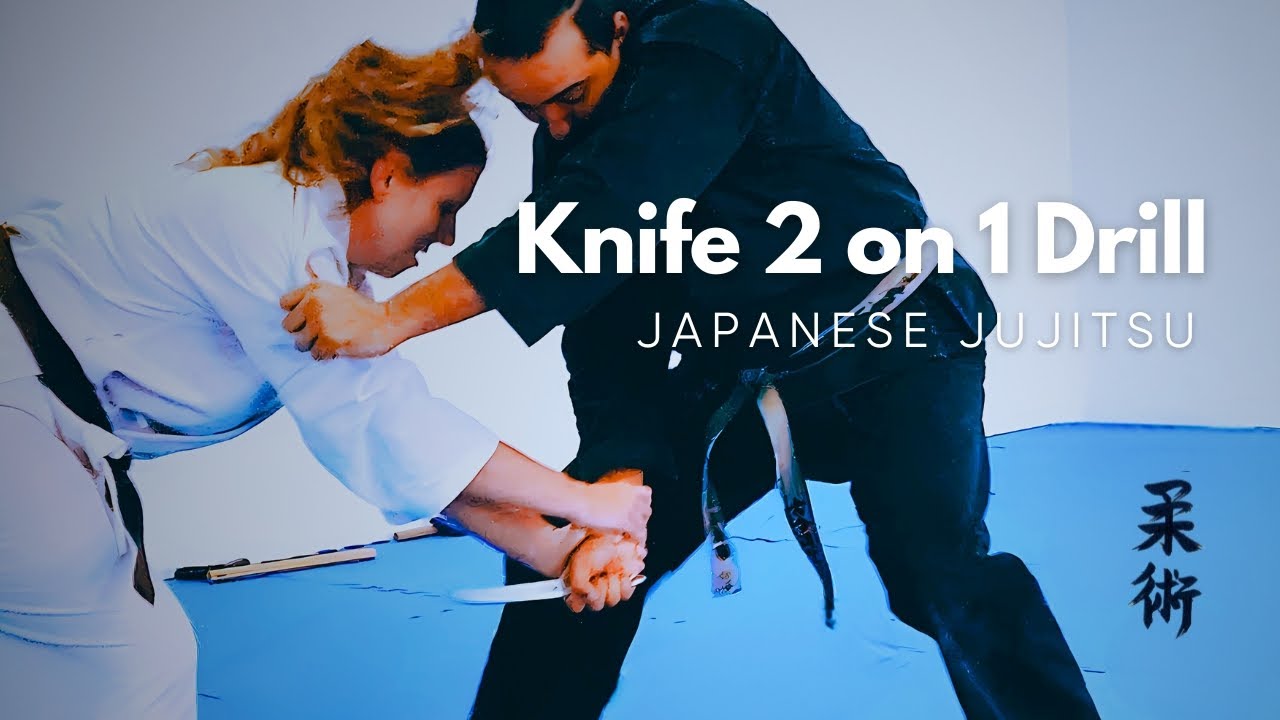 Knife 2-on-1 Drill in Japanese Jujitsu (jujutsu / jiu-jitsu) || JUKIDO JUJITSU