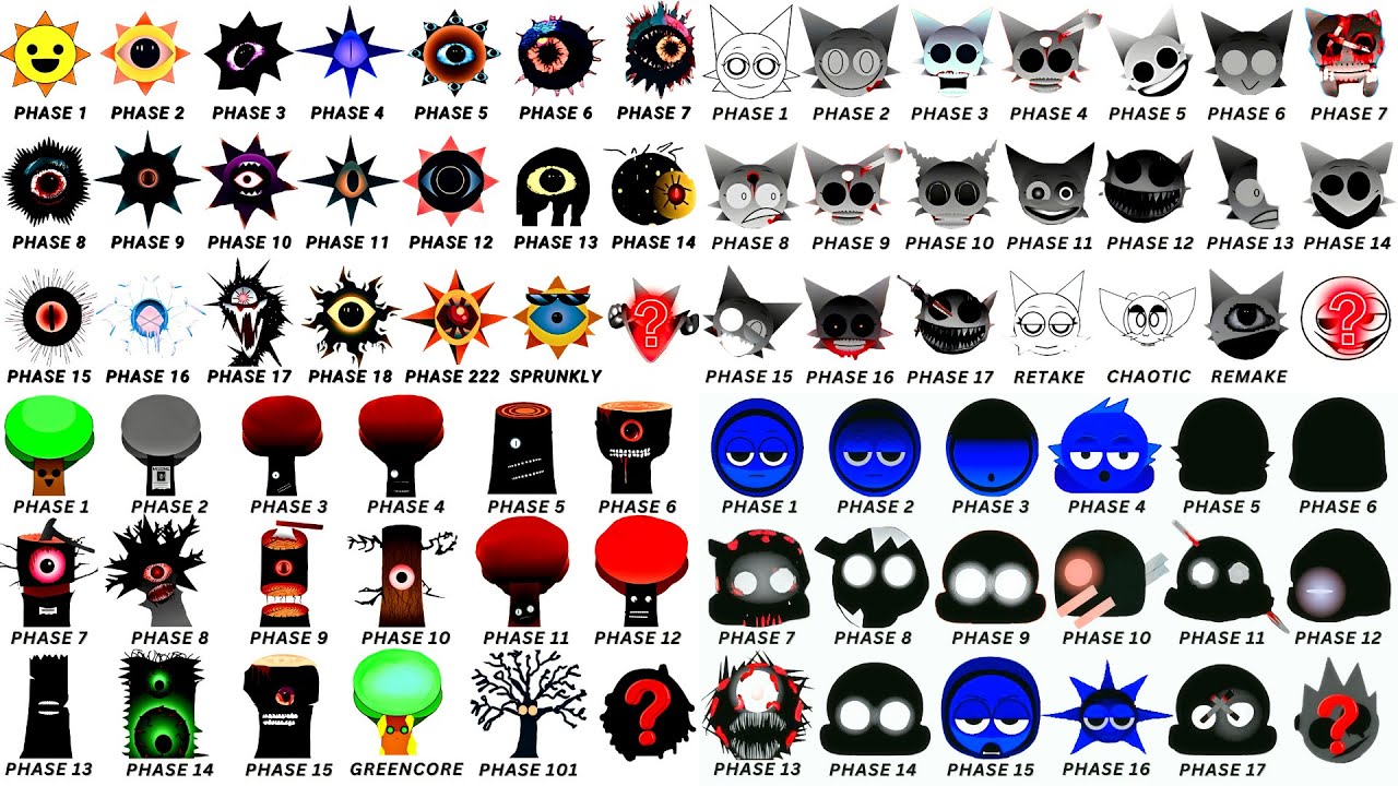 Every Horror Sprunki all Mr. Sun, Wenda, Mr. Tree and Jevin in 47 minutes