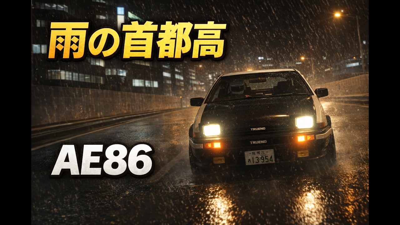 【イニD風】雨の首都高を駆ける86｜夜景×4視点ドライブ｜GT7