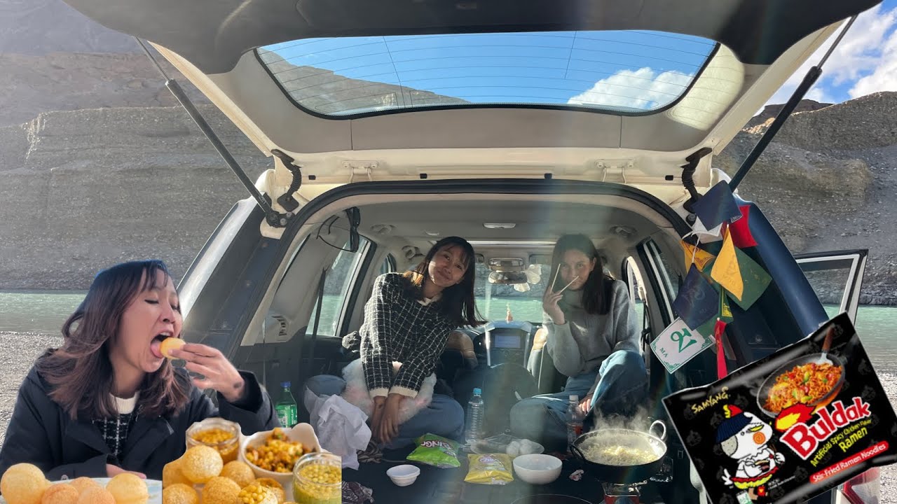 Day out with friends at sangam point | pani puri challenge + Ramen Noodles Fun 😋🔥