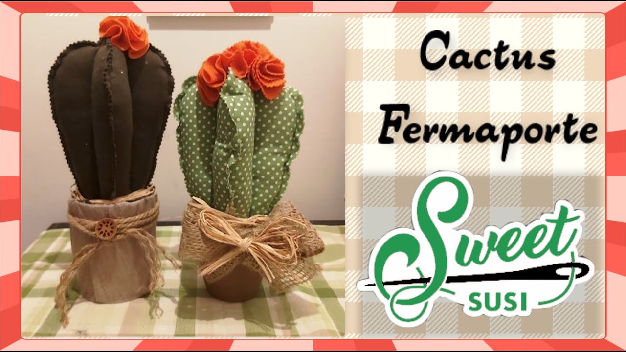 🌵🚪 CACTUS FERMAPORTA facile Tutorial   CARTAMODELLO GRATIS - riciclare un barattolo