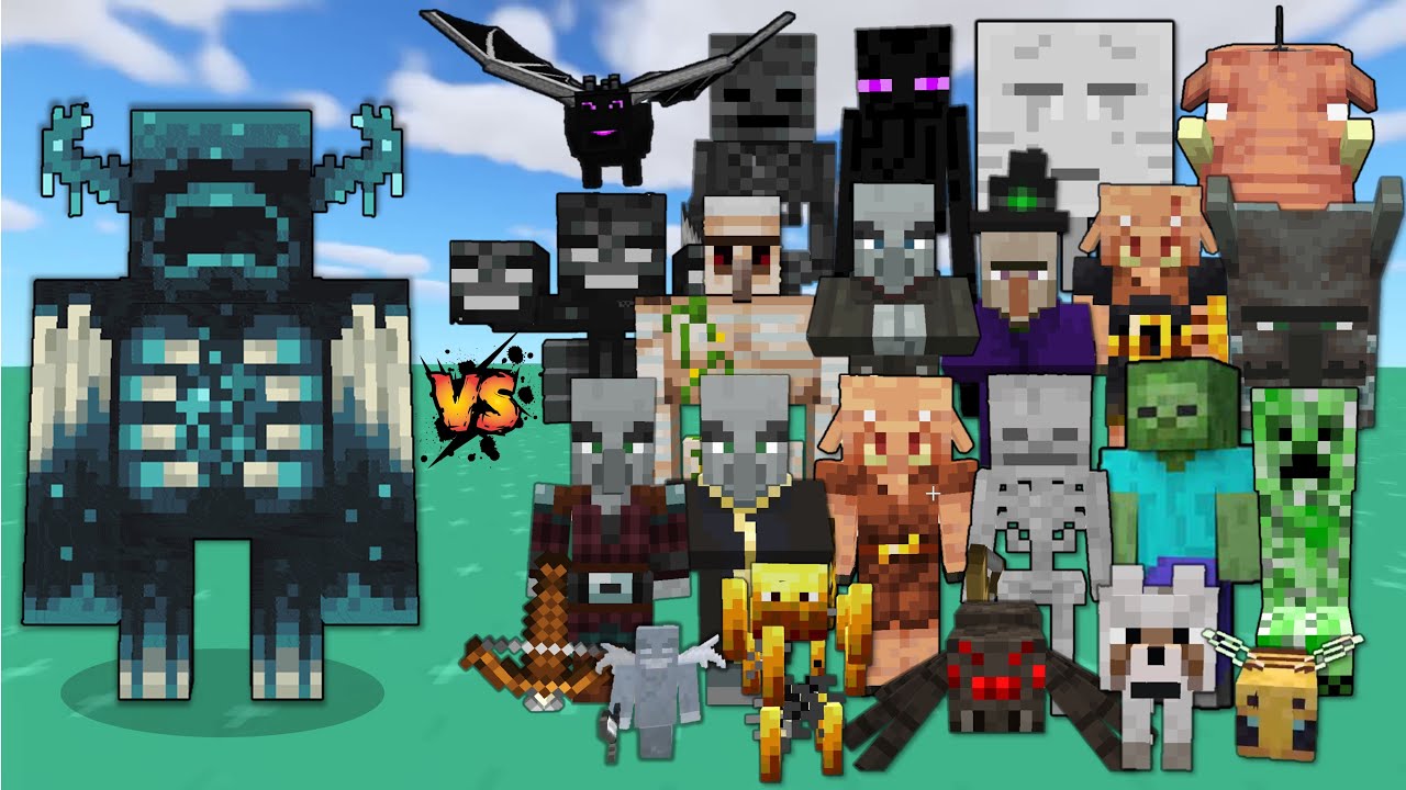 Warden vs Every Mob in Minecraft - Warden vs All Mobs - Warden mob battle - 1.20 Java Edition