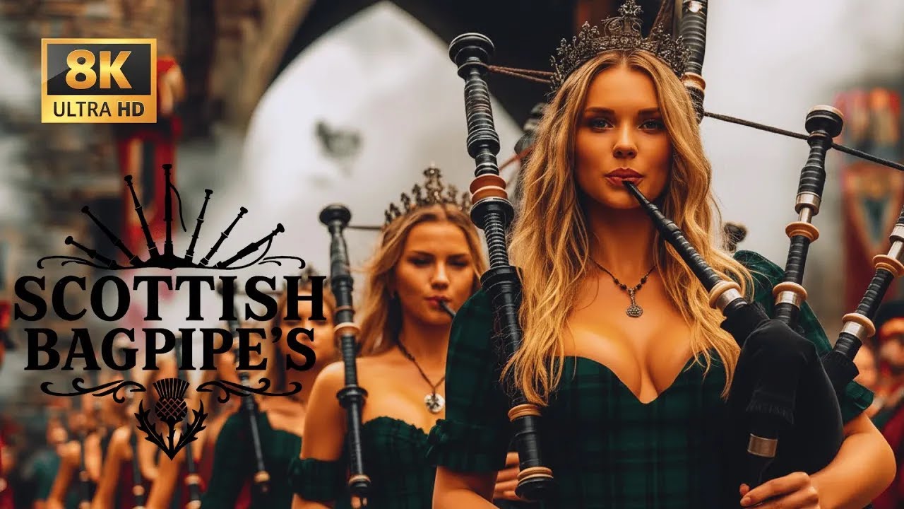 Epic Scottish Women with Bagpipes | March of the Highlands and Warrior Echoes of Scotland