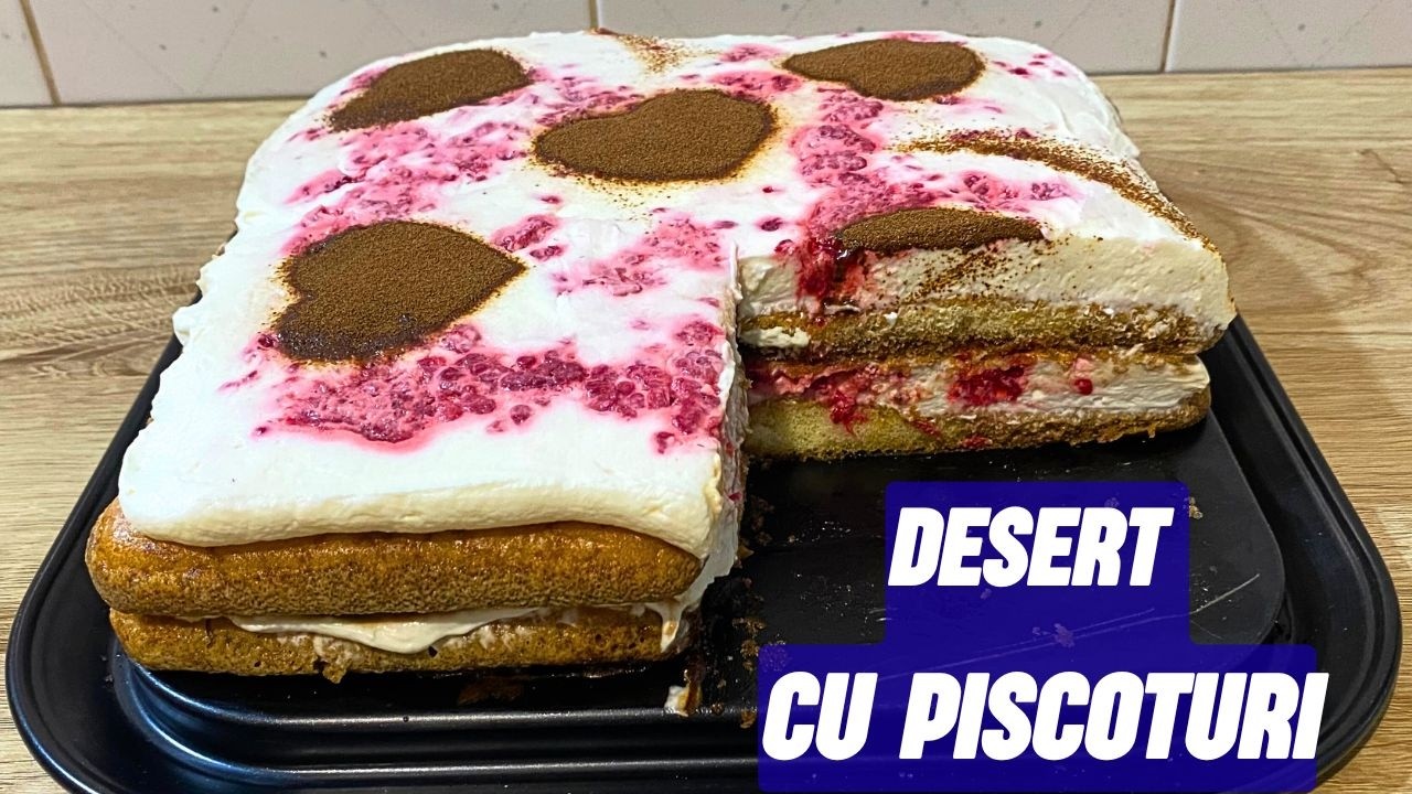 Desert cu piscoturi si fructe de padure - fin si extrem de gustos - bun & delicios